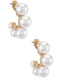 Ettika - Large Pearl Mini Hoops - Lyst