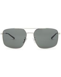 Gucci - Web Stripe Rectangular Sunglasses - Lyst