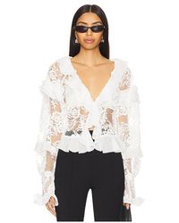 For Love & Lemons - Holiday Lace Long Sleeve Top - Lyst