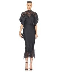 Norma Kamali - Reverse Obie Midcalf Dress With Lace - Lyst