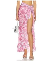 CAMILLA - Long Sarong With Tie Waist And Frill Edge - Lyst