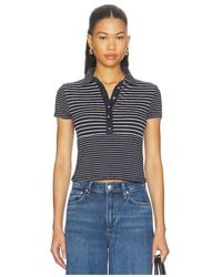 Rag & Bone - The Knit Button Stripe Polo Tee - Lyst