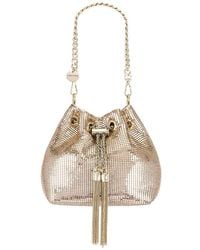 OLGA BERG - Bolsa De Malla Sylvia En Color Oro Metálico Talla En - Lyst