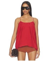 Balmain - Thin Straps Draped Crepe Top En Color Rojo Talla (También En 36, 38, 40) - Lyst