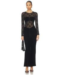 Bardot - Helenie Velour Lace Maxi Dress - Lyst