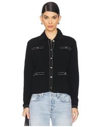 Autumn Cashmere - Collared Double-Needle Topstitch Knit Jacket - Lyst