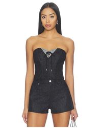 Fleur du Mal - Lace Denim Bustier - Lyst