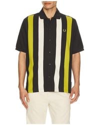 Fred Perry - Vertical Stripe Knitted Shirt - Lyst