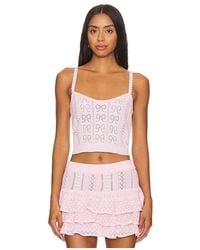 LoveShackFancy - Fane Top En Color Rose Talla En - Lyst