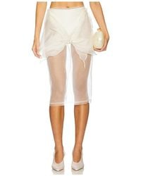 Milkwhite - X Revolve Organza Midi Skirt With Big Bow - Lyst
