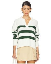 Velvet By Graham & Spencer - Cashmere-Cotton Knit V-Neck Pullover - Lyst