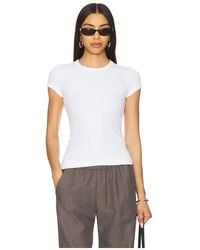 Enza Costa - Cap Sleeve Crew Tee - Lyst