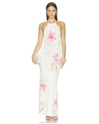 Lovers + Friends - Theia Floral Print Halter Maxi Dress - Lyst