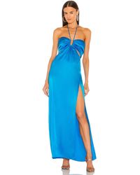 Nicholas Mieta Gown With U-bar And Straps - Blue