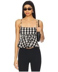 Free People - Camiseta De Cuadros Escoceses Mia En Color Negro Talla En - Lyst