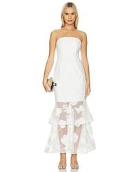MILLY - 3d Butterfly Embroidery Strapless Dress - Lyst