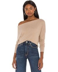 Enza Costa - Cashmere Cuffed Off The Shoulder Long Sleeve - Lyst