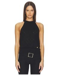 Balmain - Halterneck Quilted Light Wool Top - Lyst