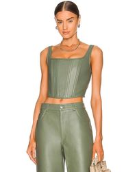 ENA PELLY Leather Bustier - Green