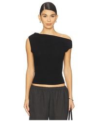 Leset - Lauren Ruched Asymmetrical Shoulder Top - Lyst