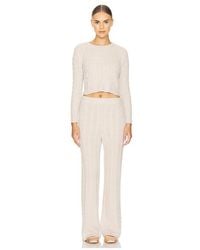 Barefoot Dreams - Set Jerséis Cozychic Lite Cable Pullover & Pant Set En Color Crema Talla En - Lyst