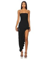 MAJORELLE - Asymmetric Mesh Overlay Gown - Lyst