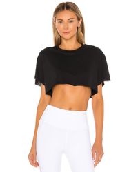 Alo Yoga Cropped Short Sleeve Top - Schwarz