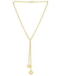 By Adina Eden - Double Ball Link Drop Lariat Necklace - Lyst