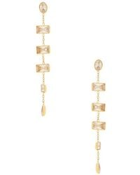 petit moments - Baguette Stone Drop Earrings - Lyst