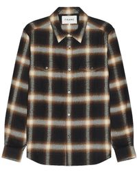 FRAME - Brushed Cotton Plaid Shirt - Lyst