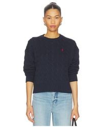 Polo Ralph Lauren - Suéter De Cuello Redondo De Algodón En Color Azul Marino Talla (También En Xxs, Xs, S, M, Xl) - Lyst