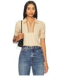 Central Park West - Atlast Zip Up Polo - Lyst