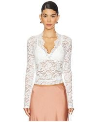 Free People - Top Manga Larga Encaje Intimately Fp All Day Long En Talla (También En M, S, Xl, Xs) - Lyst