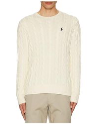 Polo Ralph Lauren - PULL RAS DE COU CABLE KNIT en Cream - Lyst