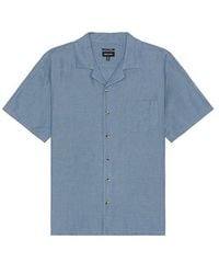 Brixton - Bunker Linen Short Sleeve Camp Collar Shirt - Lyst