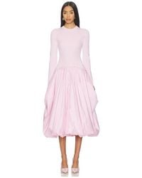 Jonathan Simkhai - Kenlie Long Sleeve Mock Neck Midi Dress - Lyst