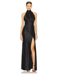 SAU LEE - Penelope Satin Halter Gown - Lyst