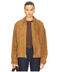GRLFRND - Wren Suede Bomber - Lyst