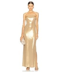 Norma Kamali - Strapless Tailored Side Slit Gown - Lyst