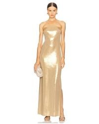 Norma Kamali - Strapless Tailored Side Slit Gown - Lyst