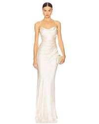 fitted lace wedding dress LA LUNE LACE CROSS BACK MAXI DRESS | CREAM | DRESSES