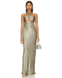 Shona Joy - La Lune Ruched Halter Maxi Dress - Lyst