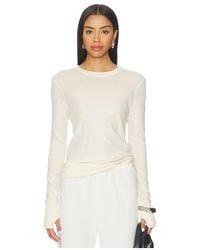 Enza Costa - Cashmere Easy Cuffed Crew Top - Lyst