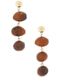 Casa Clara - Pendientes Largos Terra Mar En Color Marrón Talla - Lyst