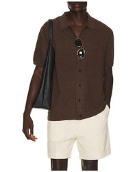 Polo Ralph Lauren - Short Sleeve Cotton Blend Textured Cardigan Sweater With Collar - Lyst