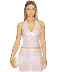 Runaway the Label - Adeluna Deep Plunge Halter Top - Lyst