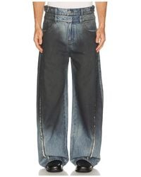 Feng Chen Wang - Double Waist Gradient Denim Trousers - Lyst