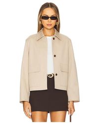 Theory - Chaqueta Cuadrada Con Parches En Color Taupe Talla En - Lyst