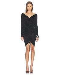 Atlein - V Neck Ruched Short Dress - Lyst