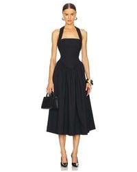 Helsa - Faille Halter Midi Dress - Lyst